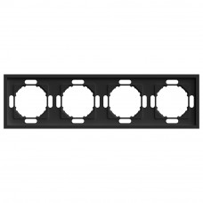 Рамка STEKKER, PFR00-5004-05 4-местная, серия Эмили, черный уголь, soft touch
