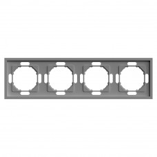 Рамка STEKKER, PFR00-5004-10  4-местная, серия Эмили, платиново-серый, soft touch