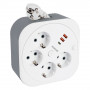 HM16-4-03-USB  Удлинитель 4-местный с/з, 3x1,5мм2, 3м, 230В, 16А, 2USB+1С, 2,4А,белый