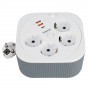 HM16-4-03-USB  Удлинитель 4-местный с/з, 3x1,5мм2, 3м, 230В, 16А, 2USB+1С, 2,4А,белый