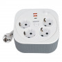 HM16-4-03-USB  Удлинитель 4-местный с/з, 3x1,5мм2, 3м, 230В, 16А, 2USB+1С, 2,4А,белый