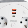 HM16-4-03-USB  Удлинитель 4-местный с/з, 3x1,5мм2, 3м, 230В, 16А, 2USB+1С, 2,4А,белый
