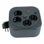 HM16-4-03-USB  Удлинитель 4-местный с/з, 3x1,5мм2, 3м, 230В, 16А, 2USB+1С, 2,4А, черный
