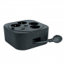 HM16-4-03-USB  Удлинитель 4-местный с/з, 3x1,5мм2, 3м, 230В, 16А, 2USB+1С, 2,4А, черный