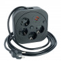 HM16-4-03-USB  Удлинитель 4-местный с/з, 3x1,5мм2, 3м, 230В, 16А, 2USB+1С, 2,4А, черный