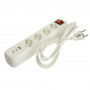 Удлинитель 4-местный с/з с выключ. STEKKER HM071-41-05 3x1мм2, 5м, 250В, 16А, 1USB+2C, 2.4A, сер Home, белый