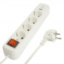 Удлинитель 4-местный с/з с выключ. STEKKER HM071-41-05 3x1мм2, 5м, 250В, 16А, 1USB+2C, 2.4A, сер Home, белый