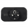 Разветвитель сетевой 2-местный с/з STEKKER ADP16-22-20 250V, 16A, ABS огнеустойчивый пластик, черный