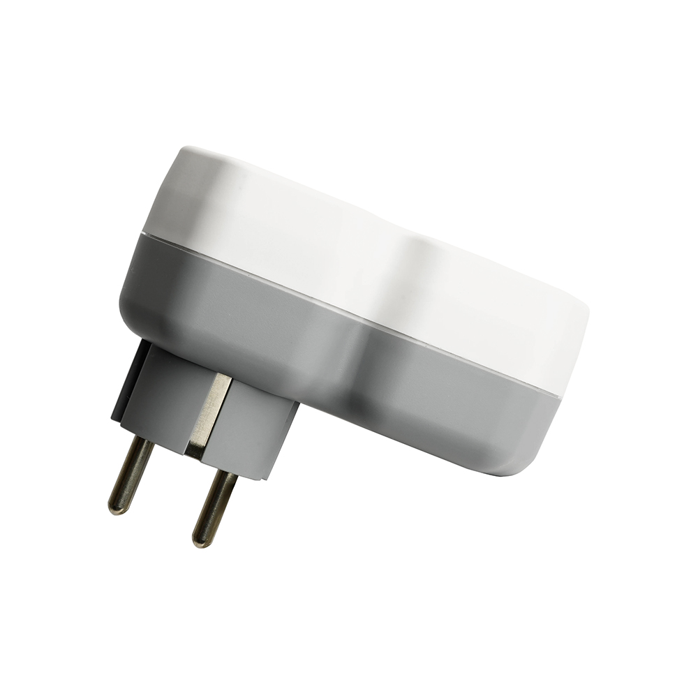 Разветвитель сетевой на 1 выход с/з STEKKER 250В, 16А, USB A+ Type C, 2,4А, PD, белый/серый, ADP16-16-20