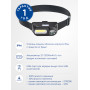 Фонарь налобный Feron TH2309 с аккумулятором USB 1*18650, 3W+2W XPE+COB IP44, пластик