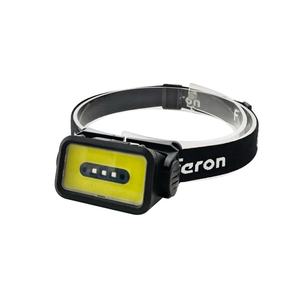 Фонарь налобный FERON TH2315 c аккумулятором 5W, 2000mAh IP44, USB type-C, ABS пластик