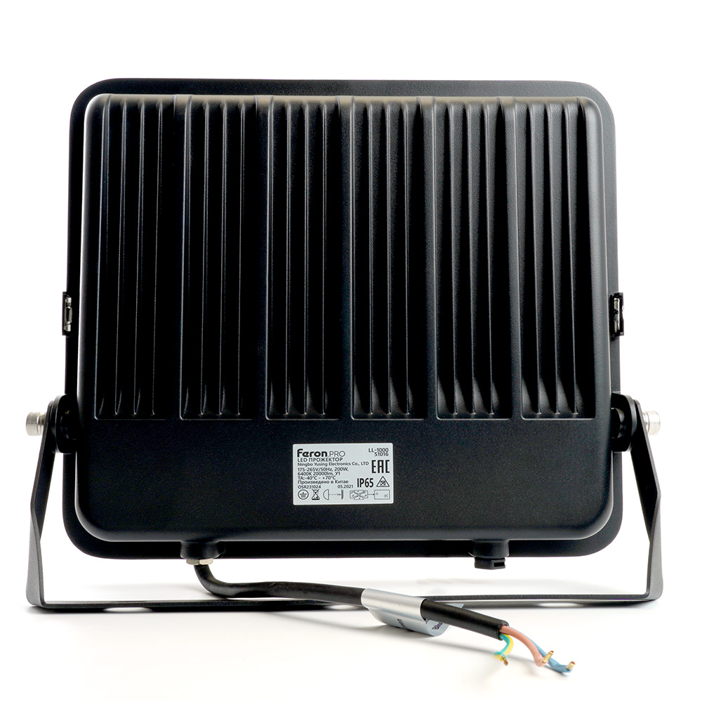 Светодиодный прожектор Feron.PRO LL-1000 IP65 200W 6400K черный