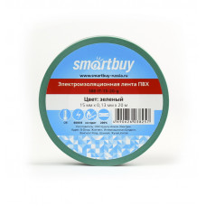 Изолента Smartbuy, 0.13х15мм, 20 метров, зеленая