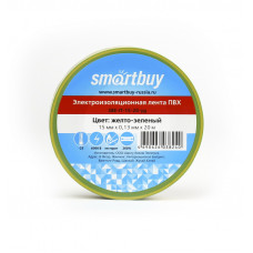 Изолента Smartbuy, 0.13х15мм, 20 метров, желто-зеленая