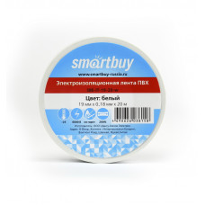 Изолента Smartbuy, 0.13х15мм, 20 метров, белая