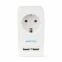 Адаптер 1 гнездо с заземлением 16A, 2 USB 2.1 A, Smartbuy