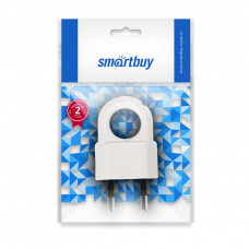 Вилка Smartbuy, плоская с кольцом белая 6А 250В