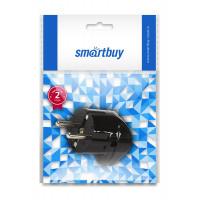 Вилка Smartbuy, угловая с заземлением черная 16А 250В