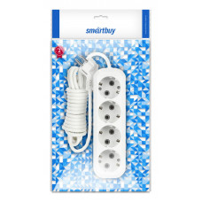 Удлинитель Smartbuy, 4 гнезда 2 метра 16А/3,5кВт с заземлением ПВС 3х1,0