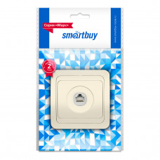 Розетка компьютерная RJ-45 1-местная, бежевая "Марс", Smartbuy