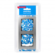 Рамка 2-местная пластик серый никель, "Нептун" Smartbuy