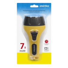 Аккумуляторный светодиодный фонарь 7 LED Smartbuy  с прямой зарядкой, желтый