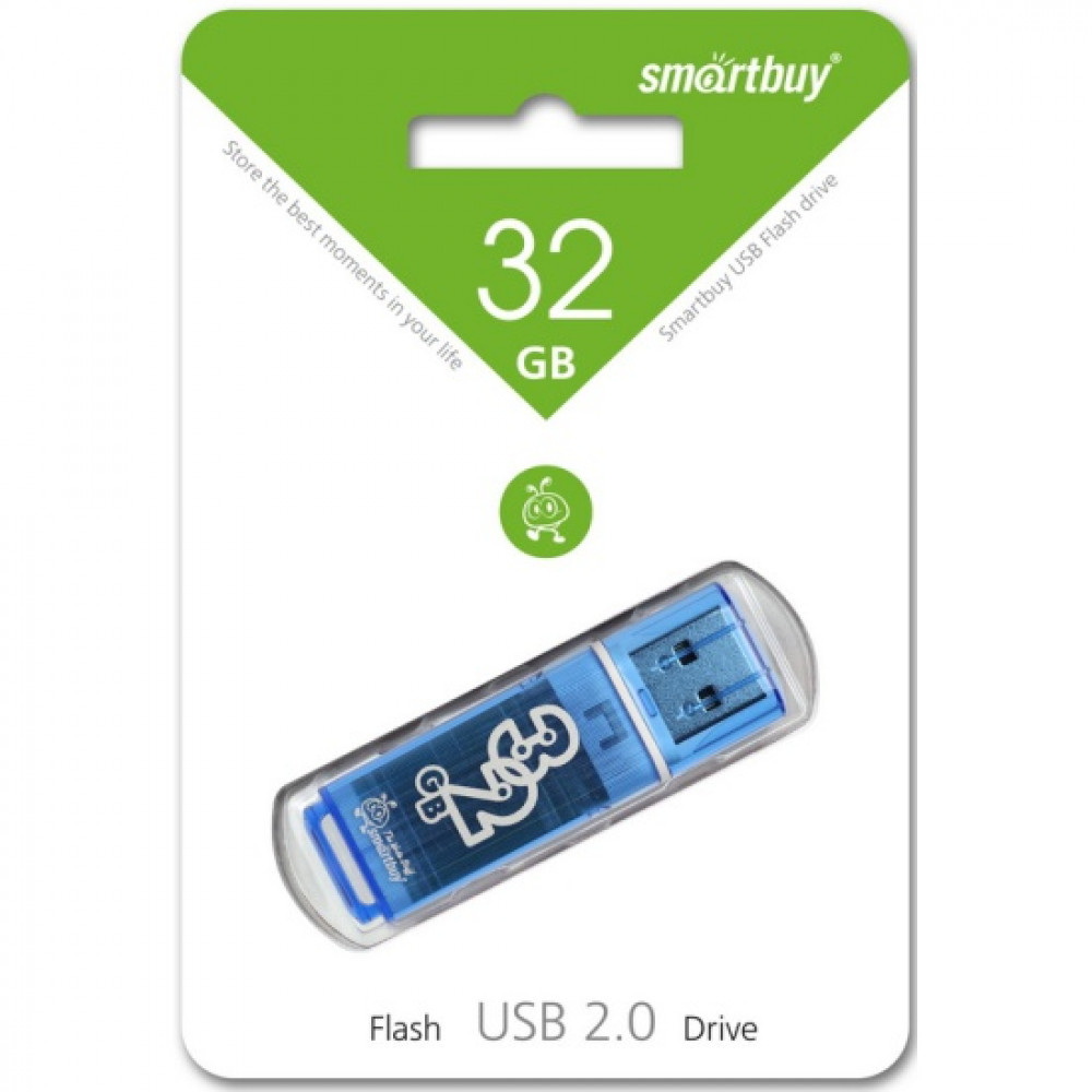 USB 2.0 накопитель Smartbuy 032GB Glossy series Blue (SB32GBGS-B)